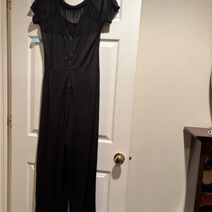 NWT Black Sheer Top Jumpsuit